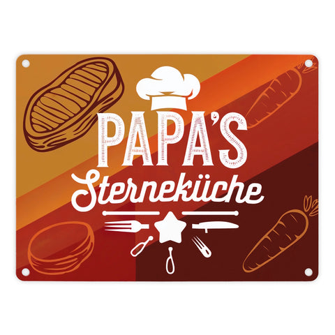 Papas Sterneküche Metallschild in 15x20 cm für Hobbyköche