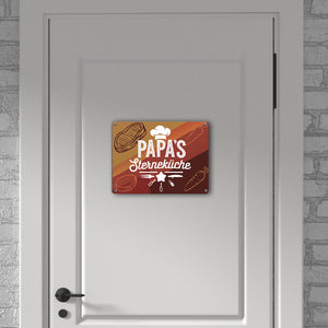 Papas Sterneküche Metallschild in 15x20 cm für Hobbyköche