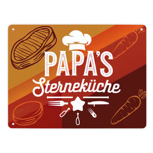 Papas Sterneküche Metallschild in 15x20 cm für Hobbyköche