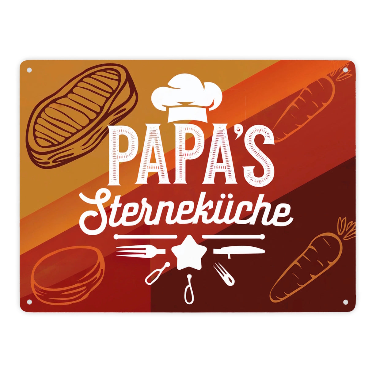 Papas Sterneküche Metallschild in 15x20 cm für Hobbyköche