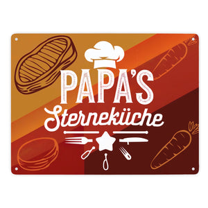 Papas Sterneküche Metallschild in 15x20 cm für Hobbyköche