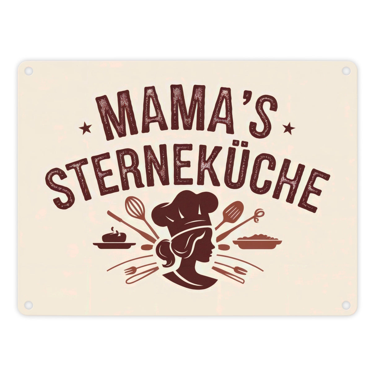 Mama´s Sterneküche Souvenir Metallschild in 15x20 cm für Hobbyköche und Mütter