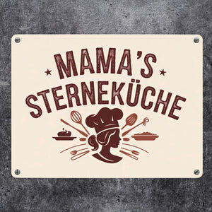 Mama´s Sterneküche Souvenir Metallschild in 15x20 cm für Hobbyköche und Mütter
