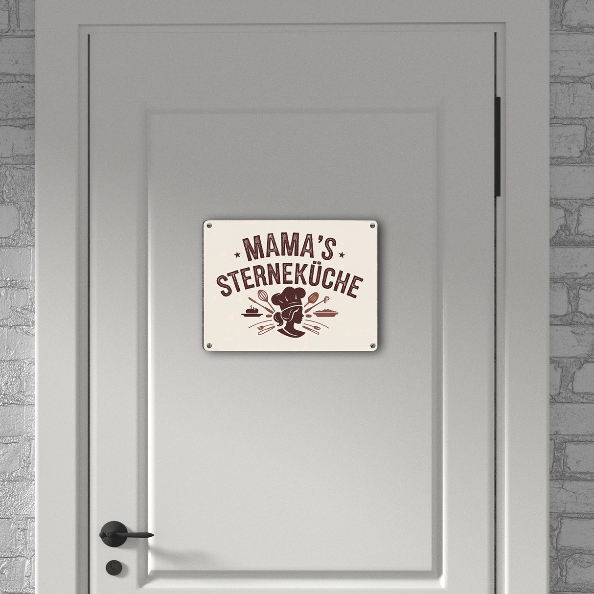 Mama´s Sterneküche Souvenir Metallschild in 15x20 cm für Hobbyköche und Mütter