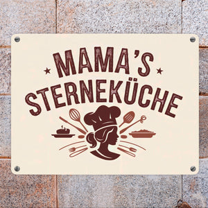 Mama´s Sterneküche Souvenir Metallschild in 15x20 cm für Hobbyköche und Mütter