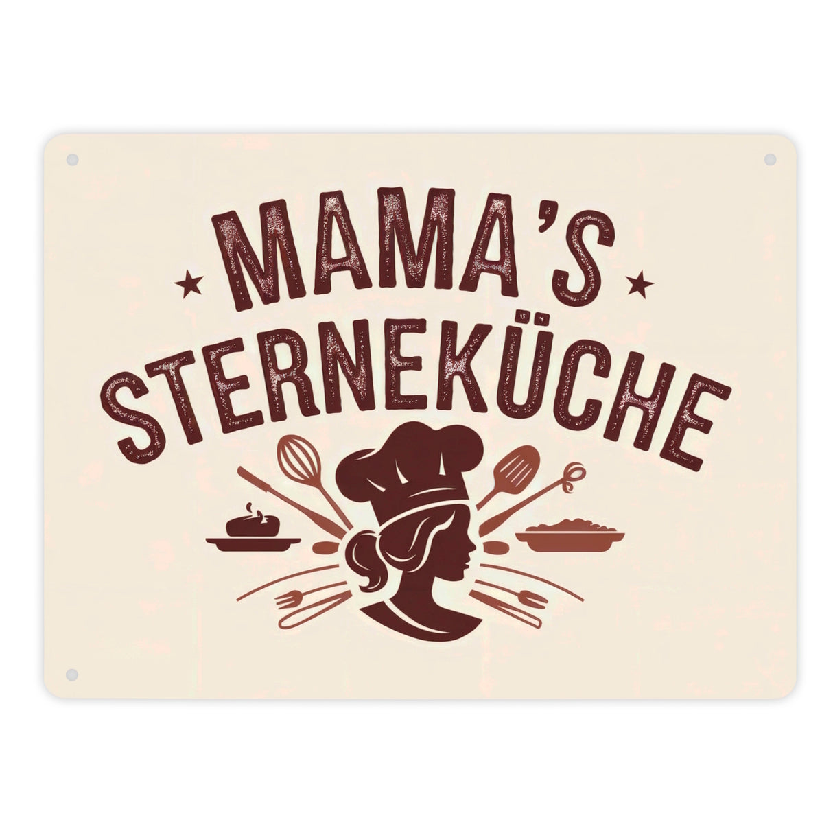 Mama´s Sterneküche Souvenir Metallschild in 15x20 cm für Hobbyköche und Mütter