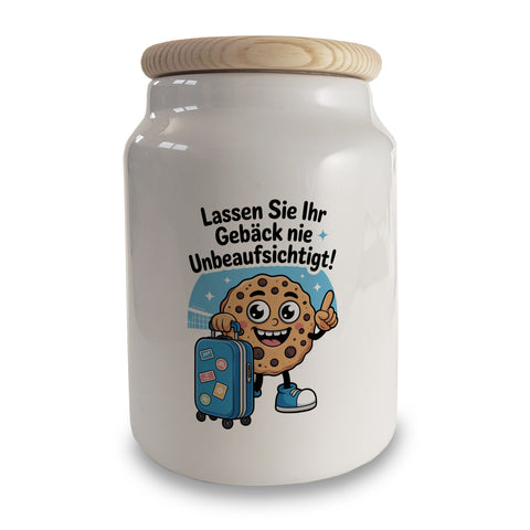 Keks mit Rollkoffer Keksdose - Lassen Sie Ihr Gebäck nie unbeaufsichtigt!