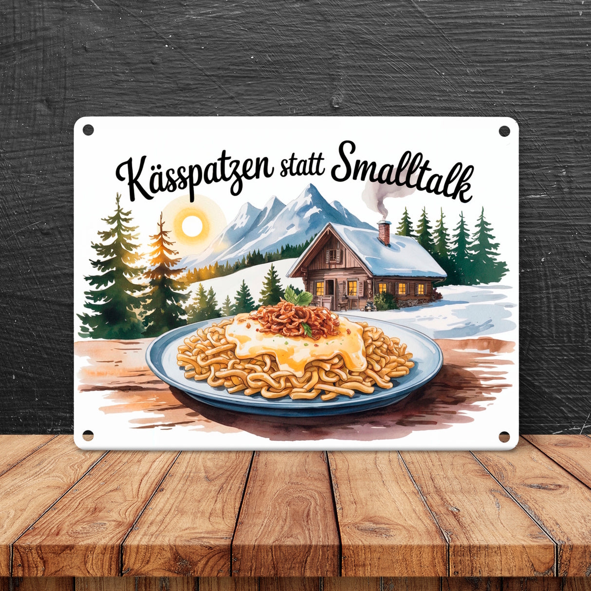 Allgäu Kässpatzen Metallschild in 15x20 cm mit Humor