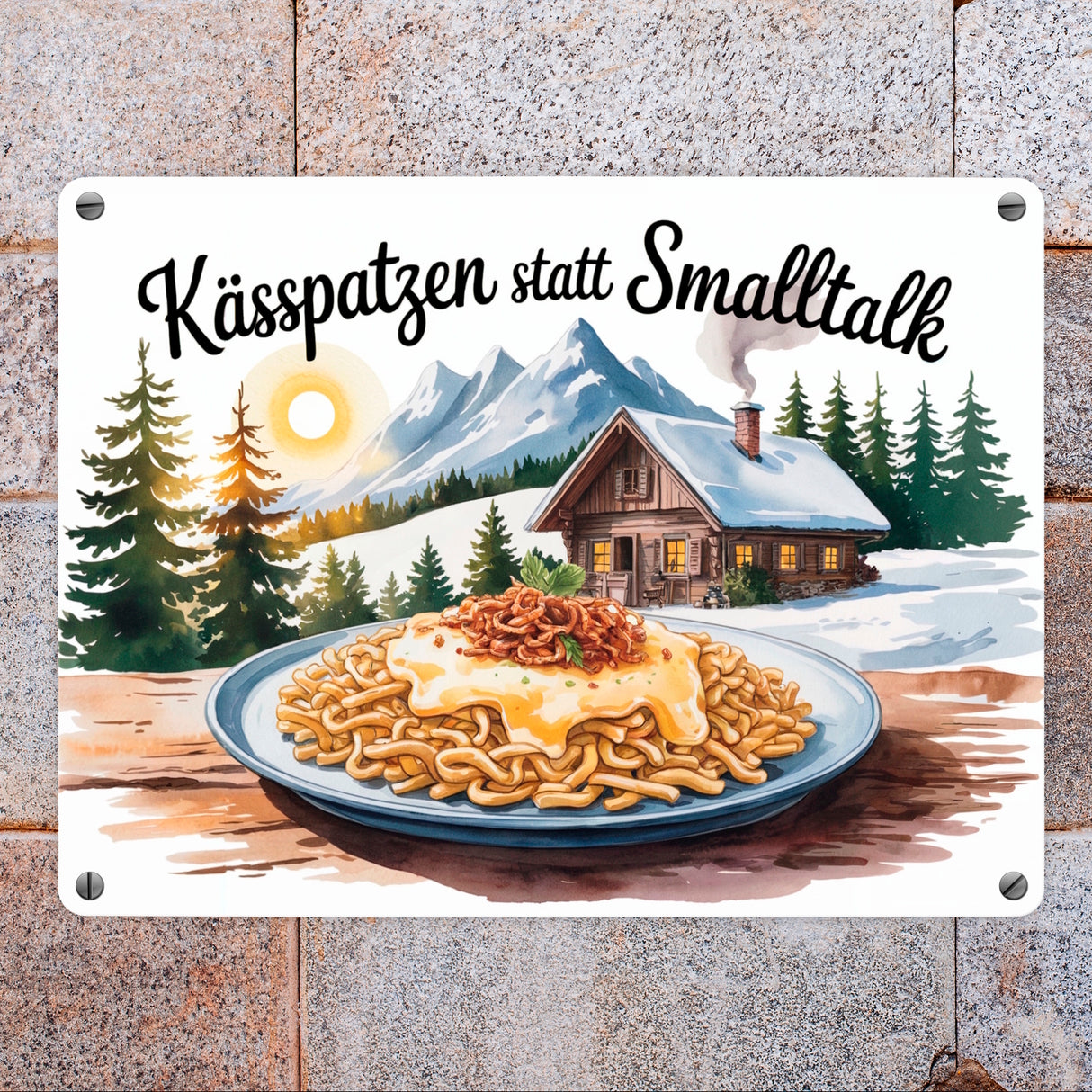 Allgäu Kässpatzen Metallschild in 15x20 cm mit Humor
