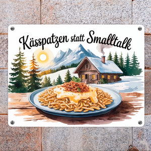 Allgäu Kässpatzen Metallschild in 15x20 cm mit Humor