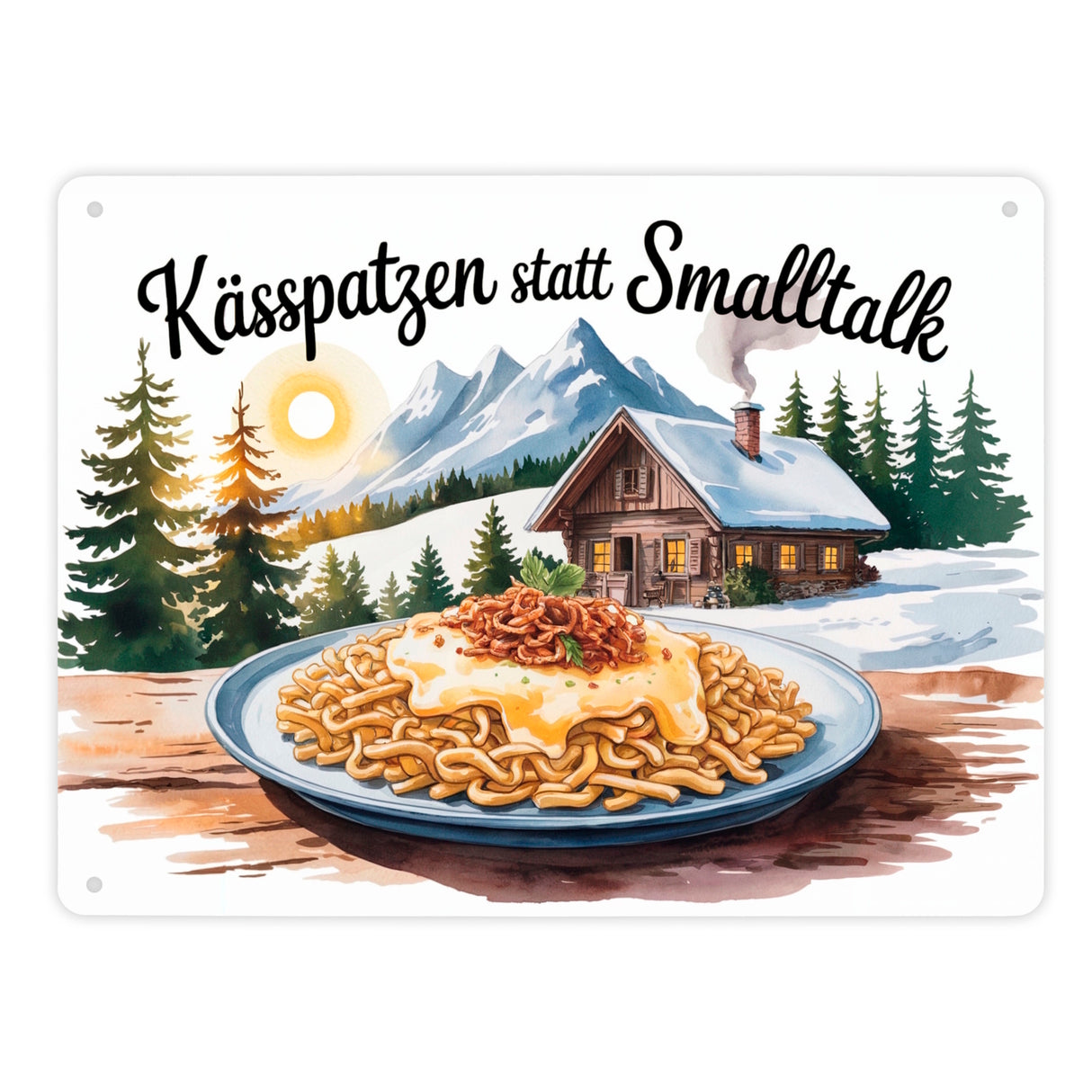 Allgäu Kässpatzen Metallschild in 15x20 cm mit Humor