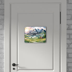Allgäu Berge Metallschild in 15x20 cm Heimat der Gipfel