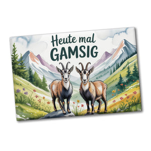 Gämsen - Heute mal GAMSIG Souvenir Souvenir Magnet Aquarell