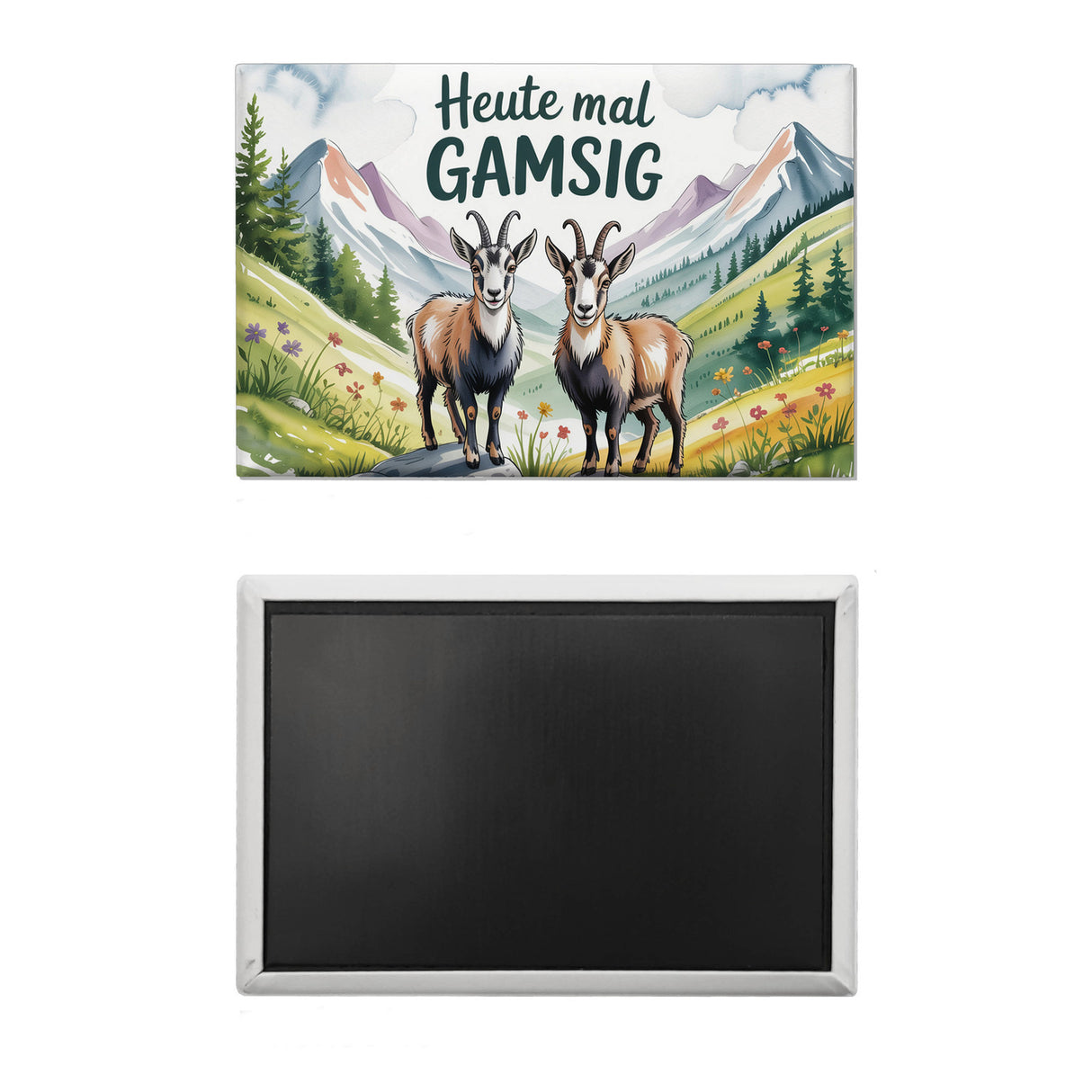 Gämsen - Heute mal GAMSIG Souvenir Souvenir Magnet Aquarell
