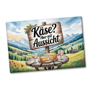 Käse mit Aussicht Berglandschaft Souvenir Souvenir Magnet mit Käse und Wein