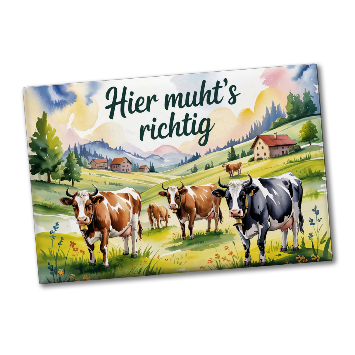 Alpenkühe Hier muht's richtig Souvenir Souvenir Magnet