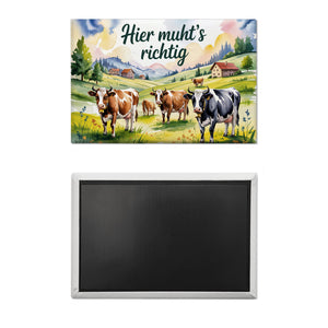 Alpenkühe Hier muht's richtig Souvenir Souvenir Magnet