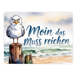 Möwe Aquarell Moin Spruch Metallschild in 15x20 cm