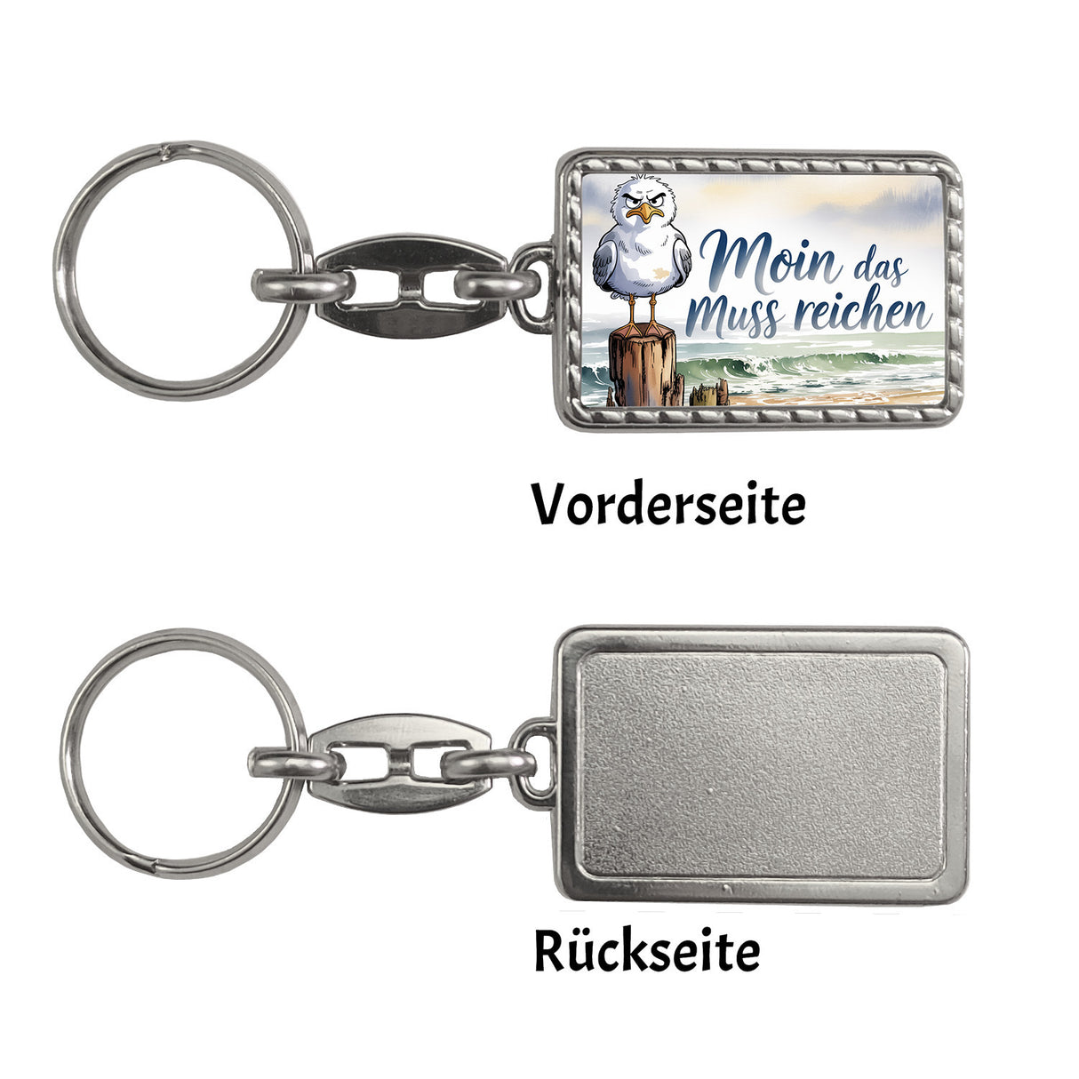 Möwe Aquarell Moin Spruch Schlüsselanhänger