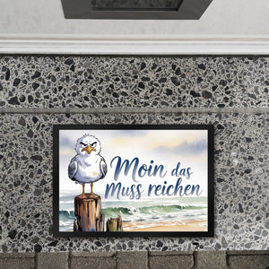 Möwe Aquarell Moin Spruch Fußmatte in 35x50 cm für Nordseefans