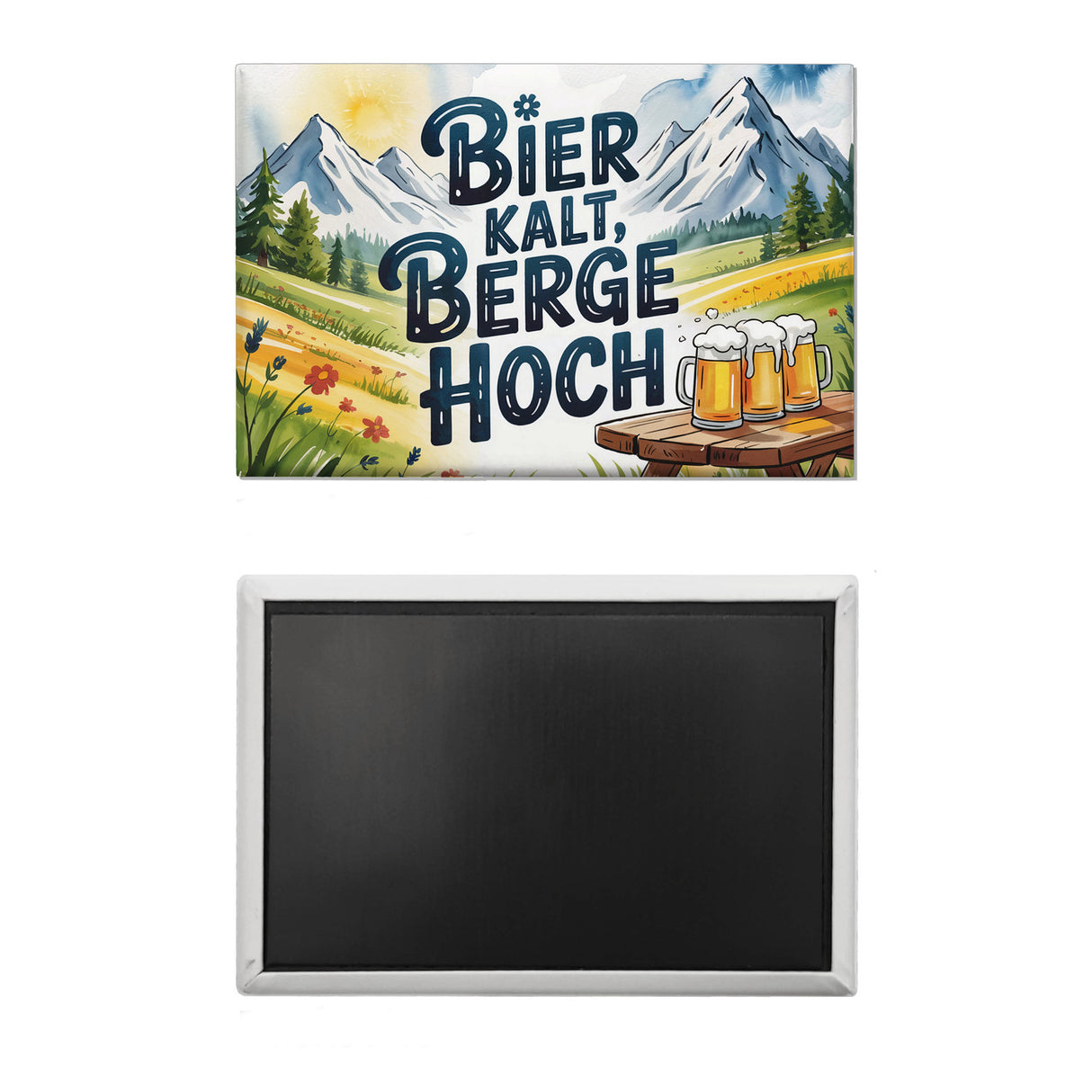 Bier Berge Bayern Souvenir Souvenir Magnet Bier kalt Text