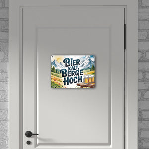 Bier Berge Bayern Metallschild in 15x20 cm Bier kalt Text