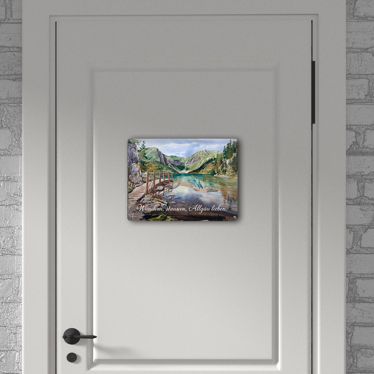 Wandern, staunen, Allgäu lieben Metallschild in 15x20 cm
