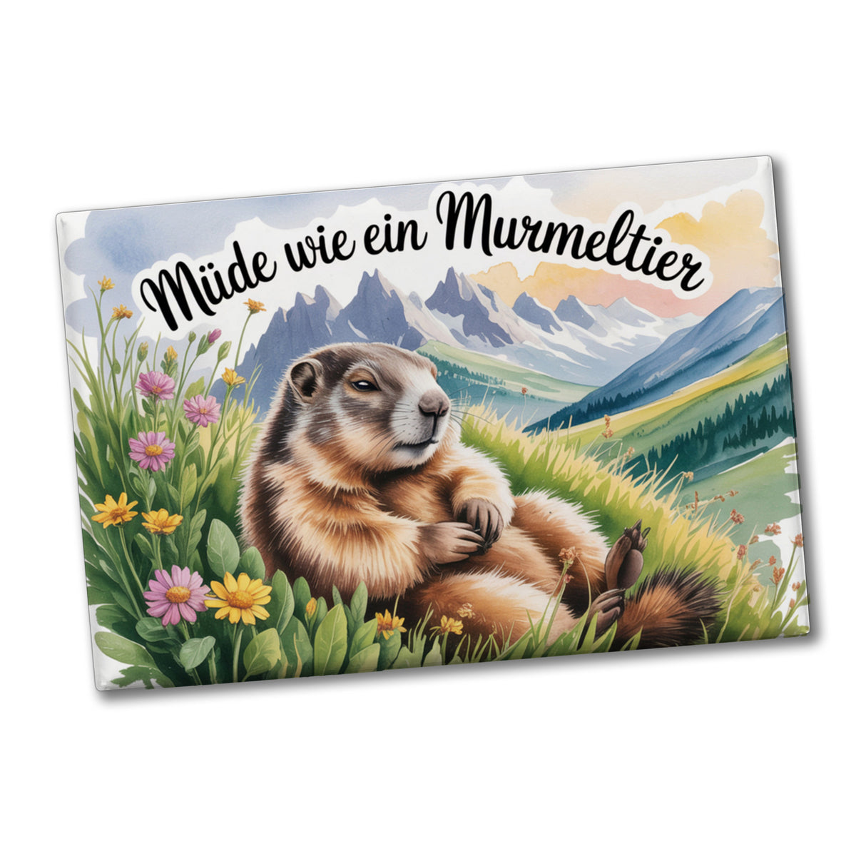 Müde wie ein Murmeltier Souvenir Souvenir Magnet Murmeltier