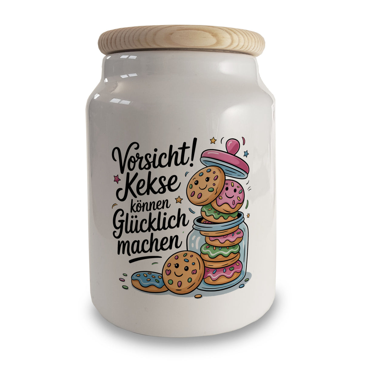 Glückkekse Keksdose Vorsicht Kekse können glücklich machen