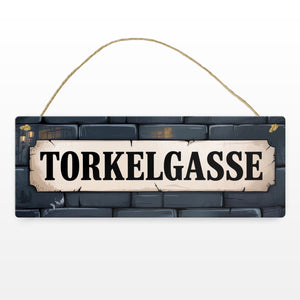 Torkelgasse Schrift Vintage Metallschild