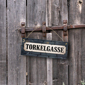 Torkelgasse Schrift Vintage Metallschild