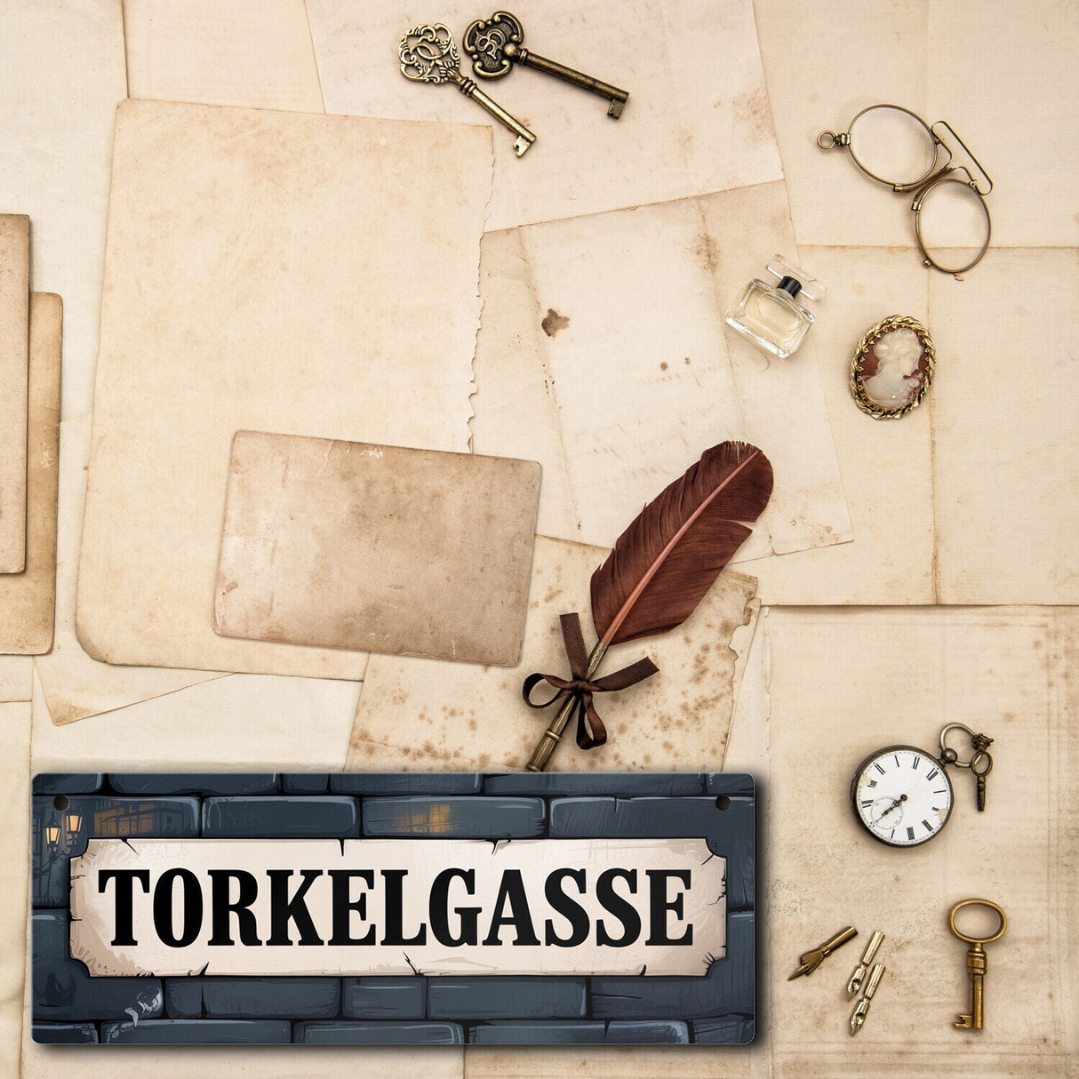 Torkelgasse Schrift Vintage Metallschild