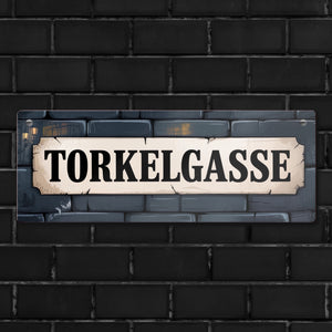 Torkelgasse Schrift Vintage Metallschild