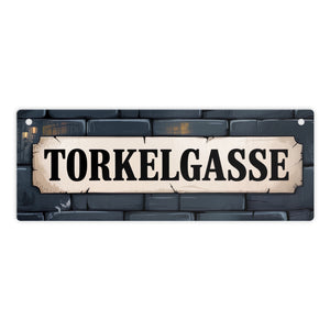 Torkelgasse Schrift Vintage Metallschild