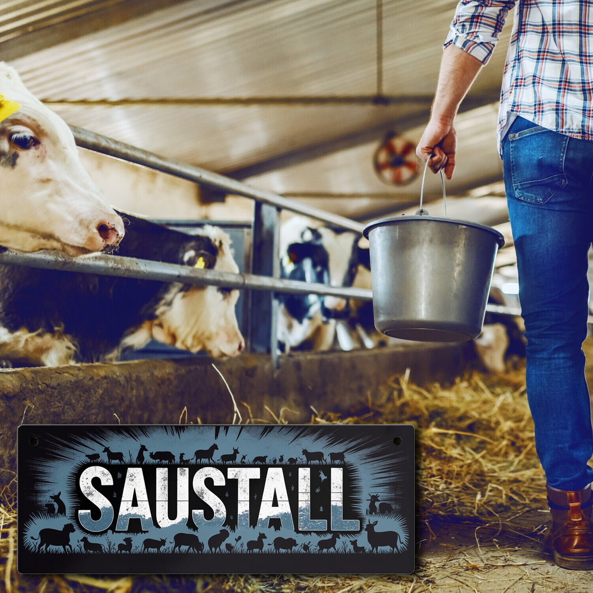 Bauernhof Saustall Metallschild rustikale Dekoration