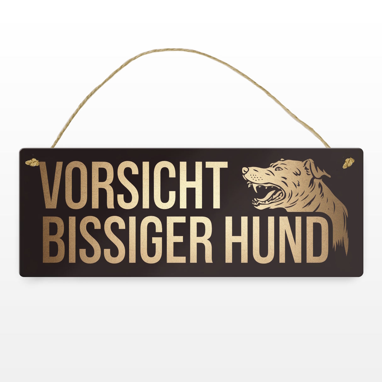 Knurrender Hund Metallschild mit Vorsicht bissiger Hund
