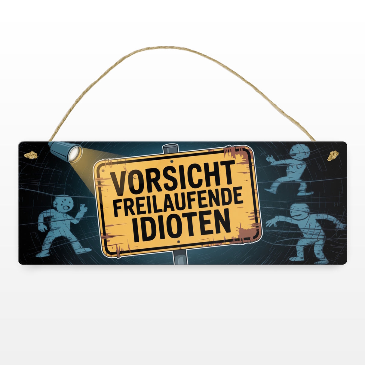 Vorsicht freilaufende Idioten Metallschild