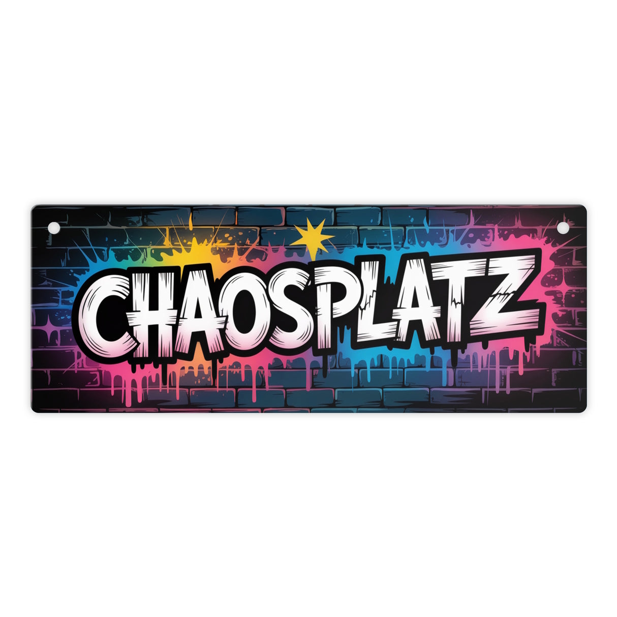 Chaosplatz Graffiti Metallschild für Streetart-Fans