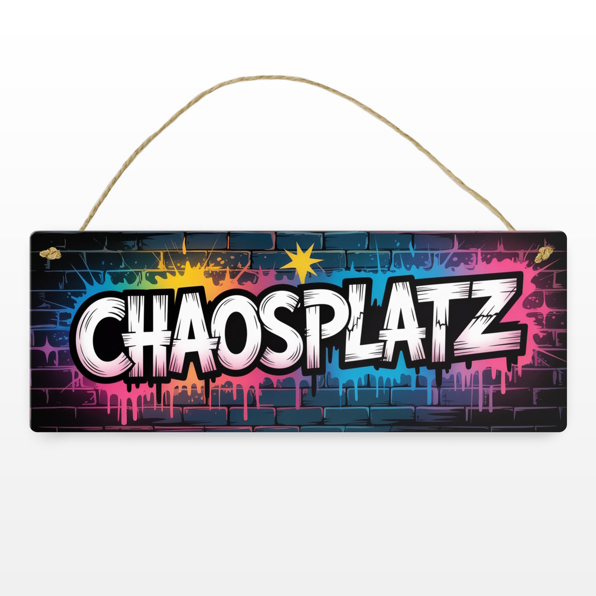 Chaosplatz Graffiti Metallschild für Streetart-Fans