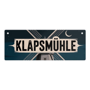 Klapsmühle Metallschild mit antiker Windmühle