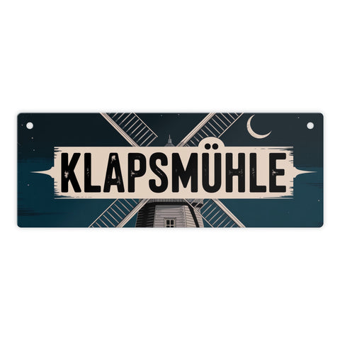 Klapsmühle Metallschild mit antiker Windmühle