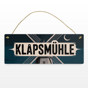 Klapsmühle Metallschild mit antiker Windmühle