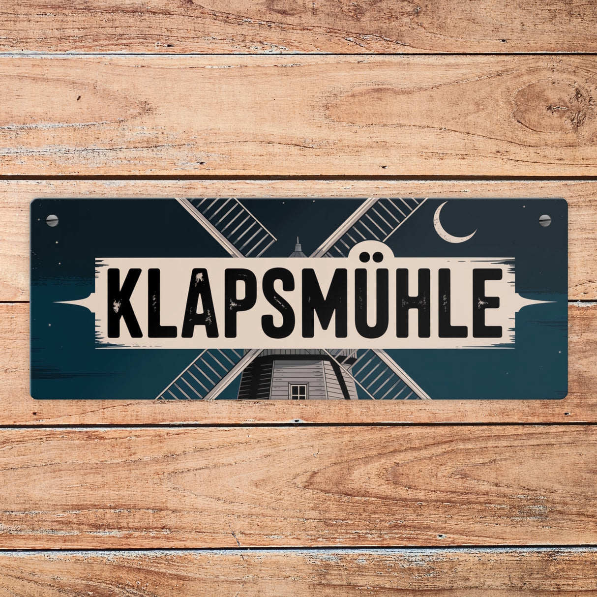 Klapsmühle Metallschild mit antiker Windmühle