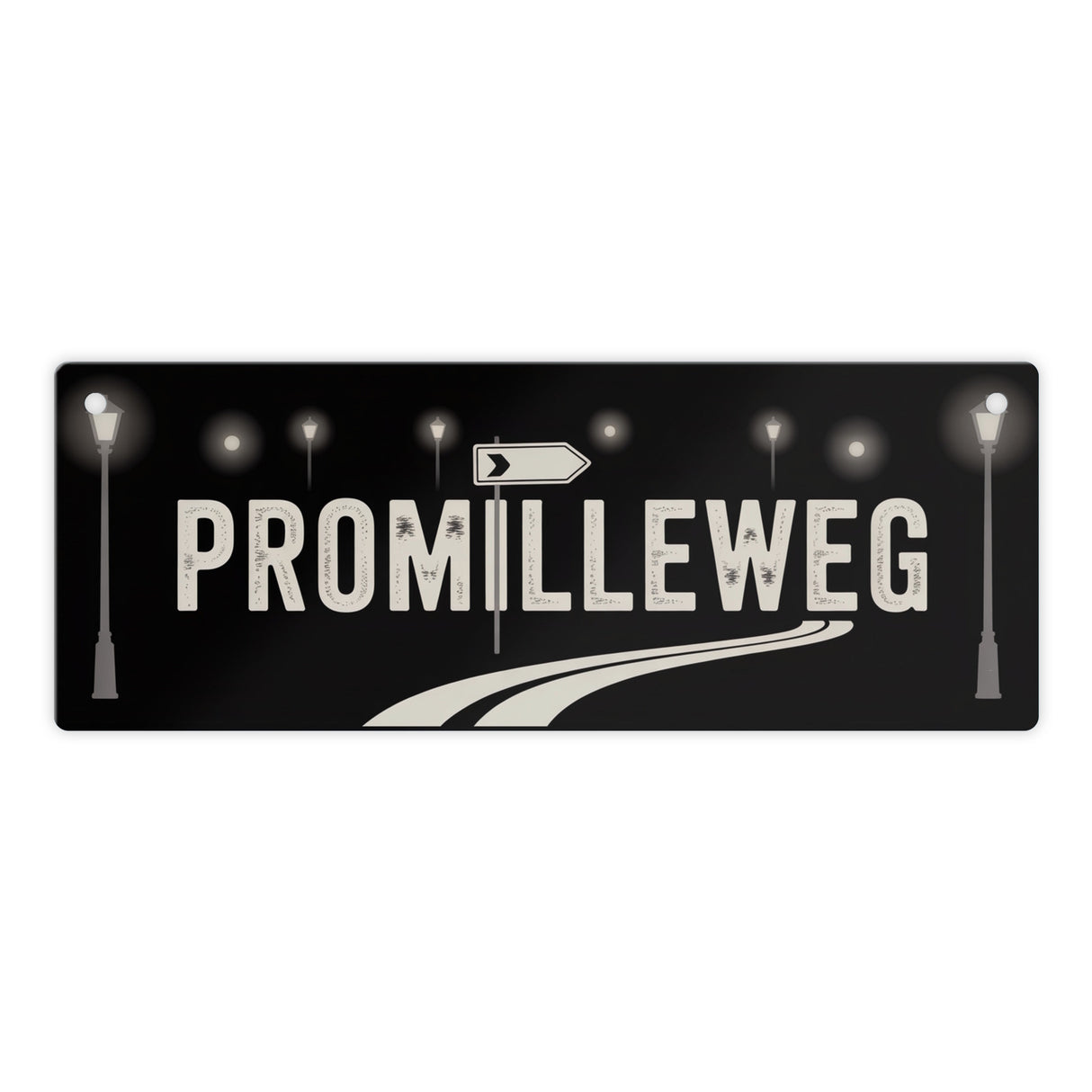 Promilleweg Spruch Metallschild für Partyfans