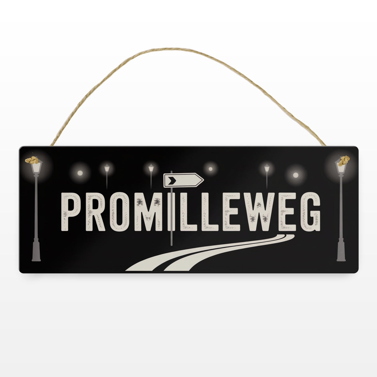 Promilleweg Spruch Metallschild für Partyfans
