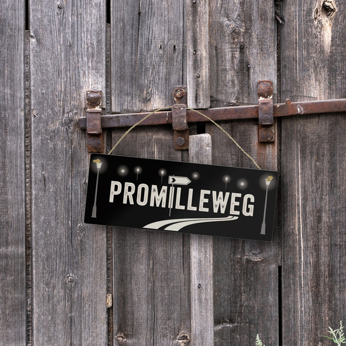 Promilleweg Spruch Metallschild für Partyfans