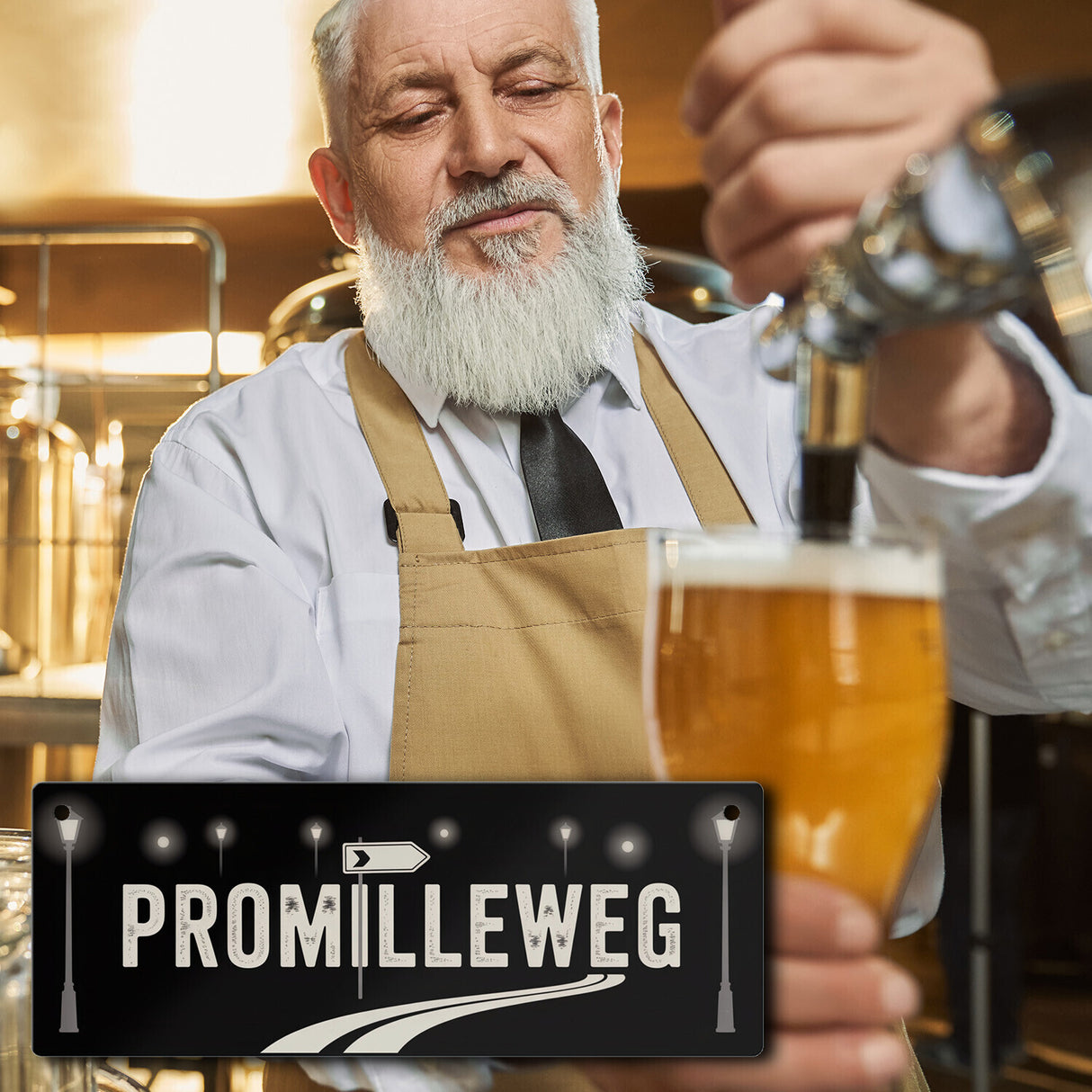 Promilleweg Spruch Metallschild für Partyfans