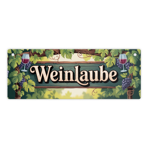 Weinlaube Reben Metallschild für Weingarten Vintage