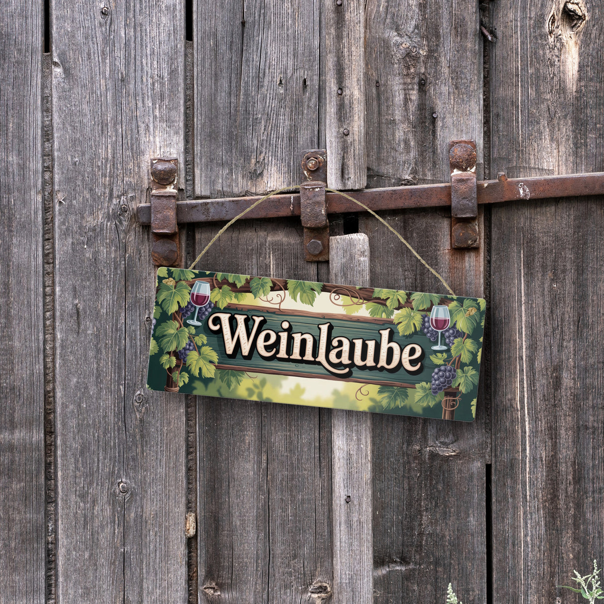 Weinlaube Reben Metallschild für Weingarten Vintage
