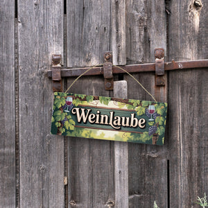 Weinlaube Reben Metallschild für Weingarten Vintage